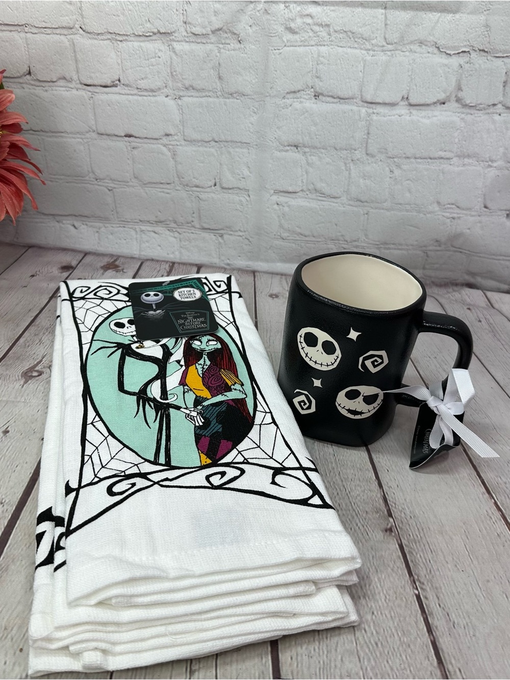 Disney Black and White Jack & Sally Mug and Towel Set